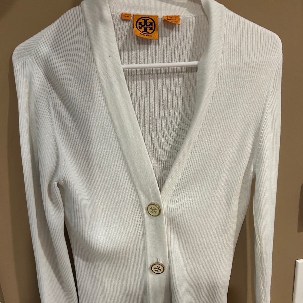 Tory Burch White Cardigan